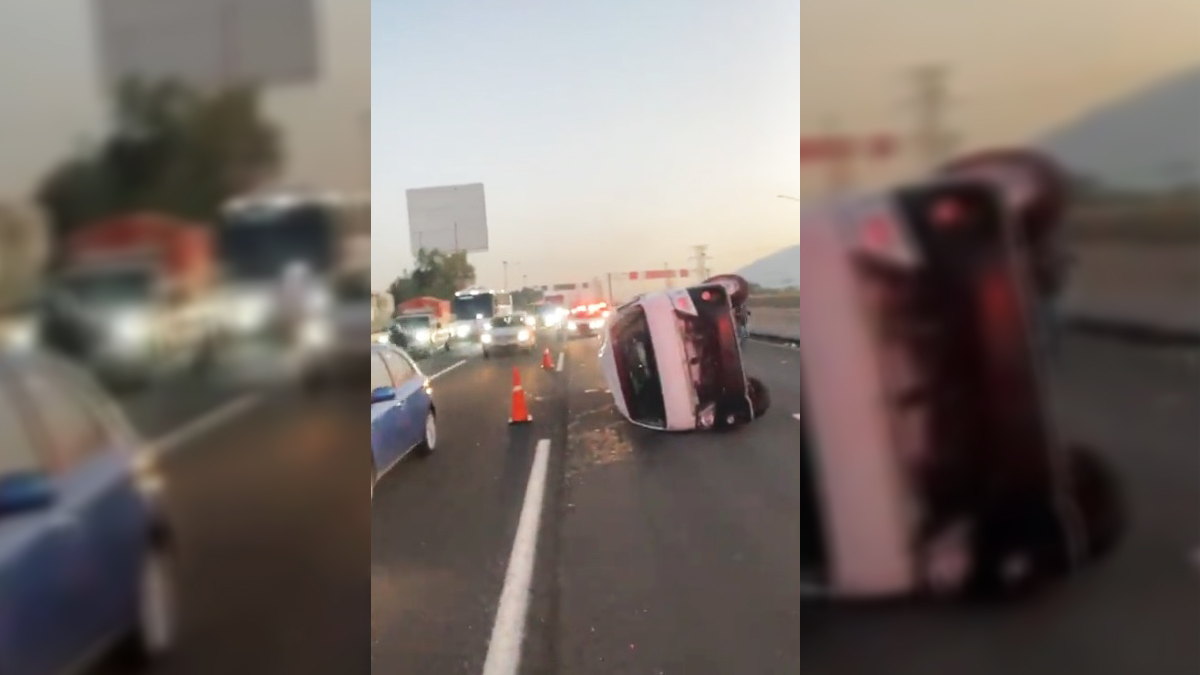 Vuelca transporte público en la México-Pachuca; hay 8 heridos