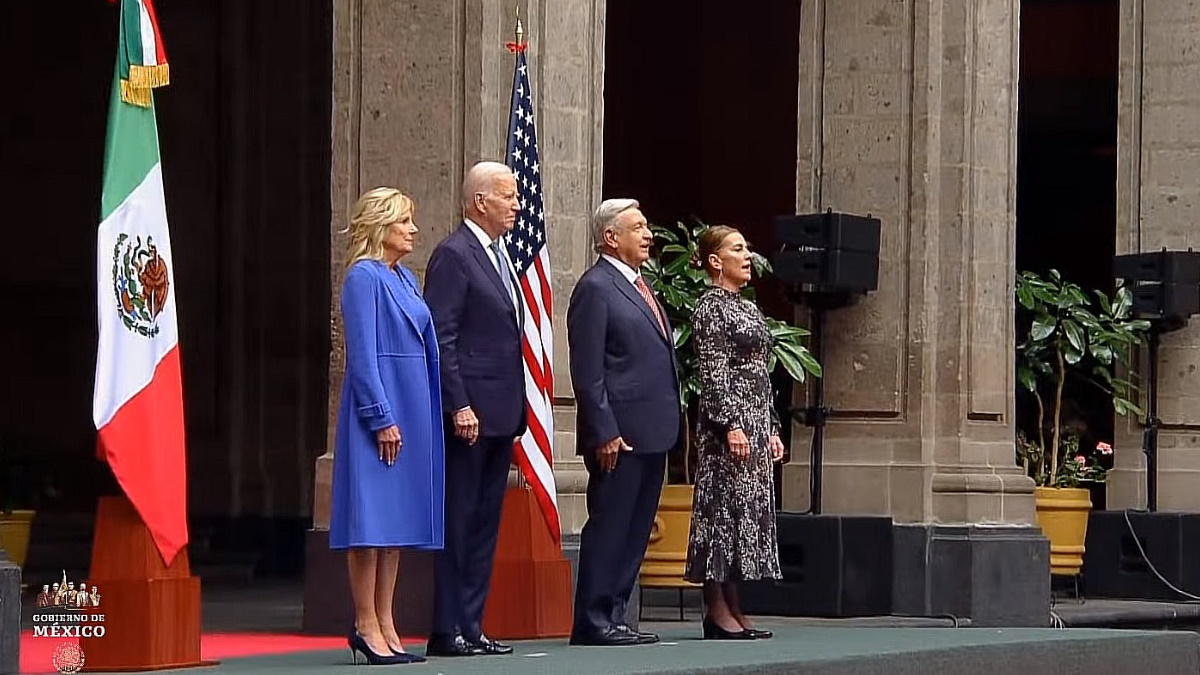 Ceremonia de bienvenida a Joe Biden en Palacio Nacional