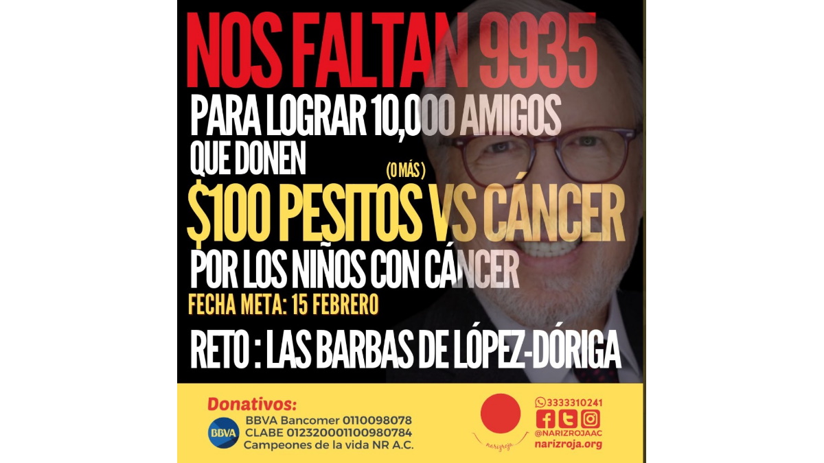 López-Dóriga supera la meta y va por 500 mil pesos para niños con cáncer