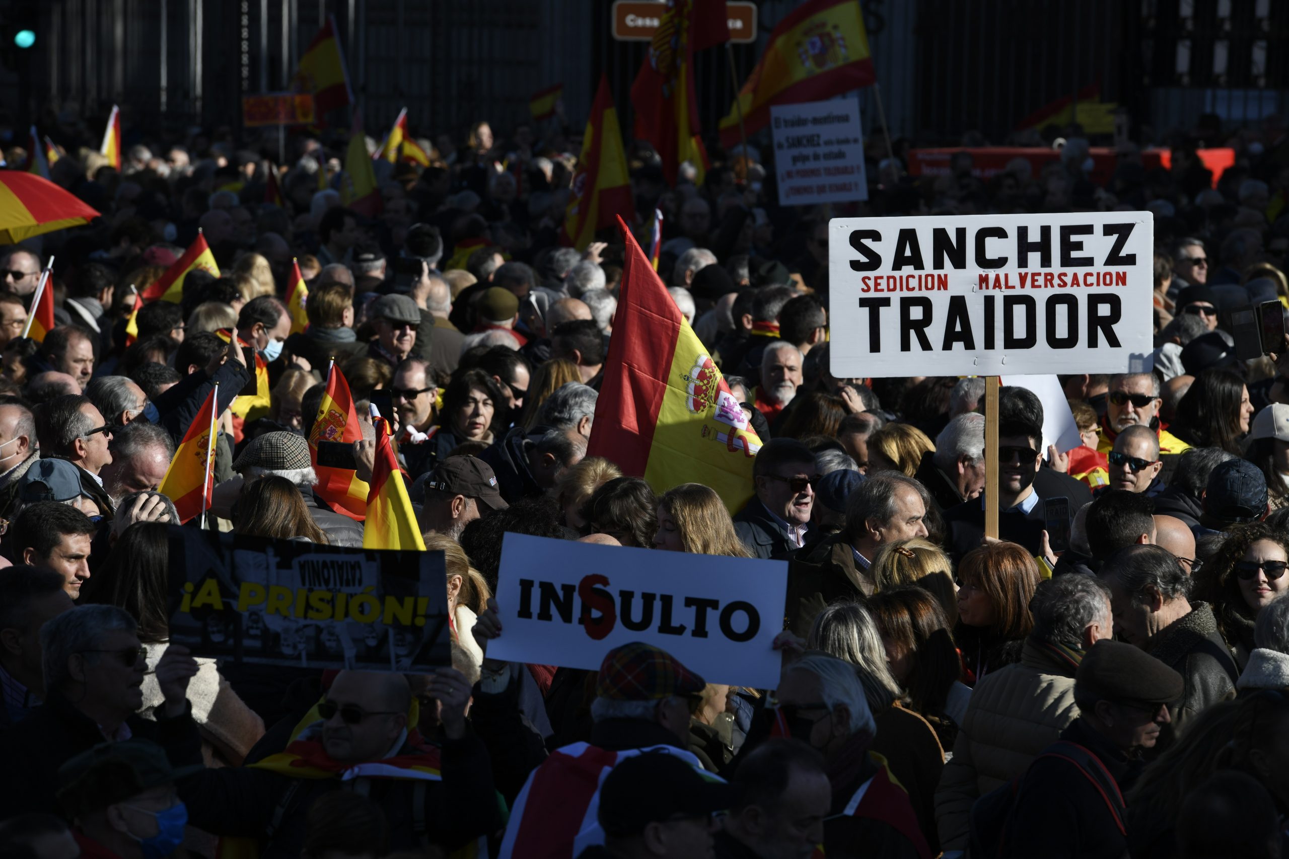 Protestan en Madrid contra el Gobierno de Pedro Sánchez