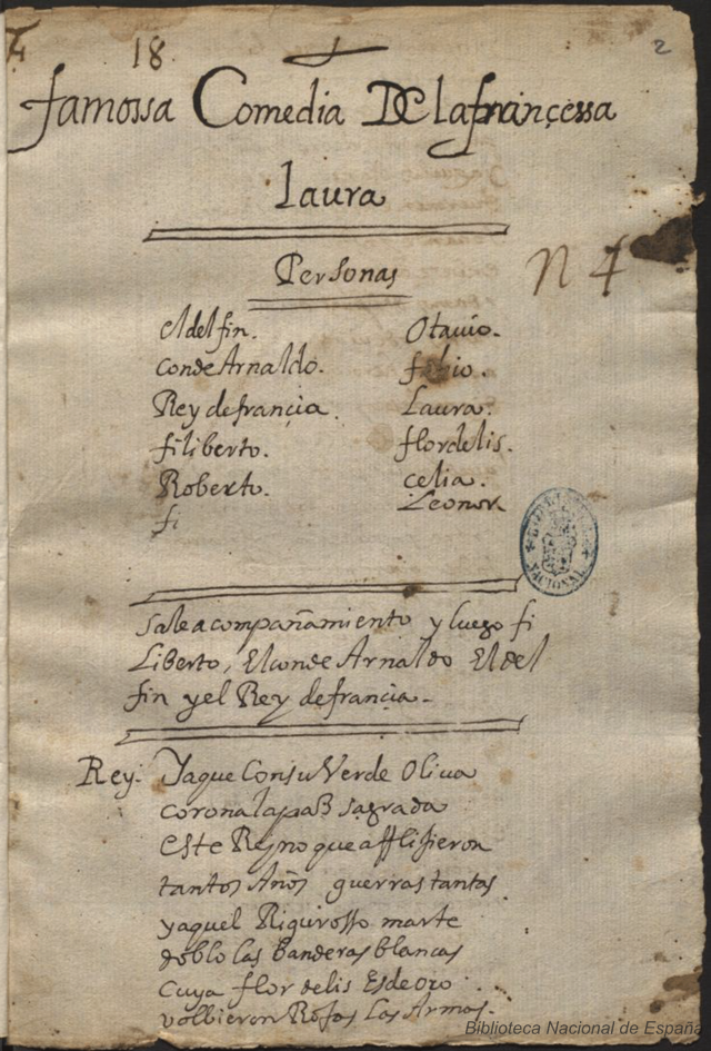 Inteligencia artificial descubre una obra de Lope de Vega - primera-pagina-de-la-comedia-de-lope-de-vega-recien-descubierta