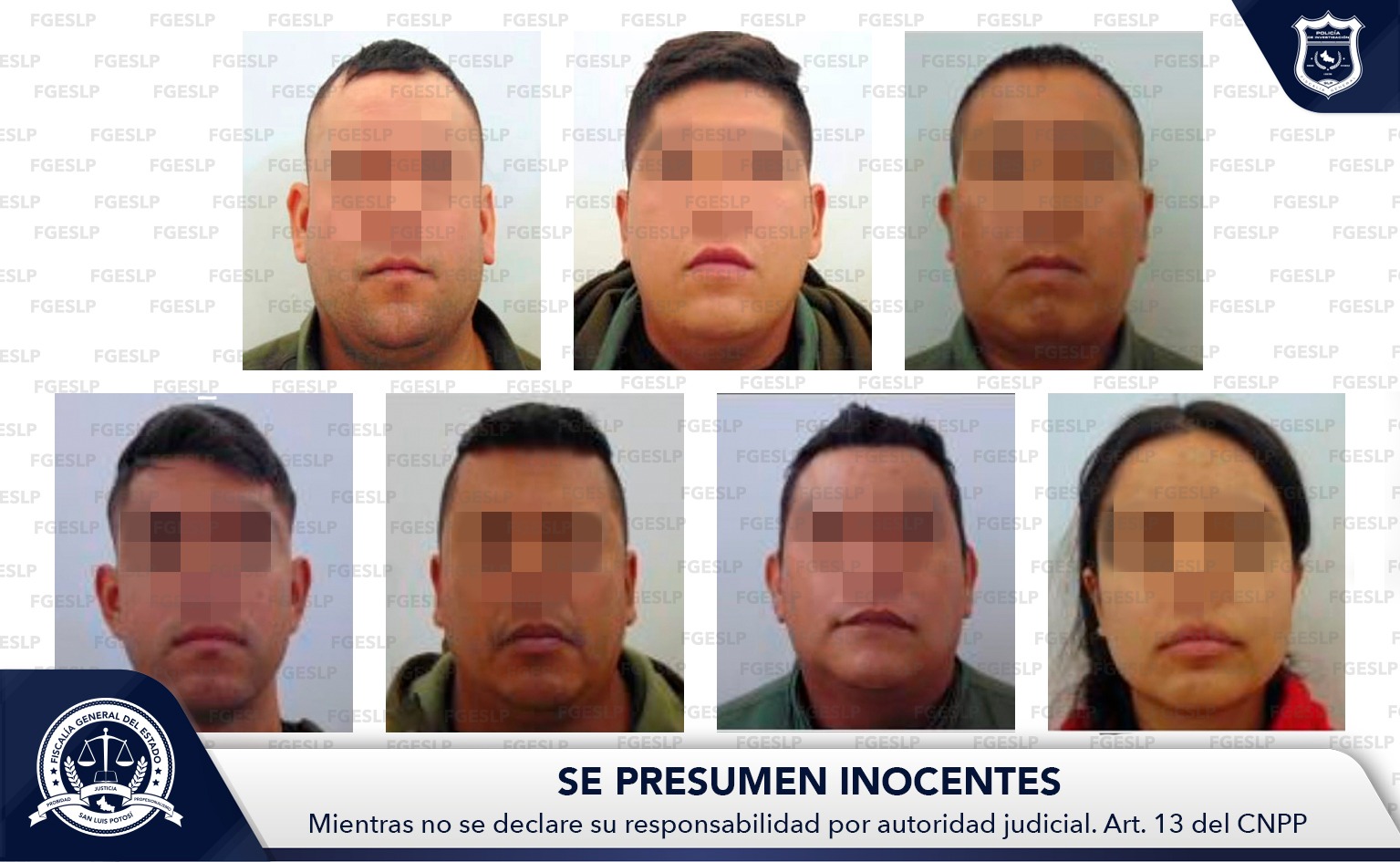 Dan prisión preventiva a 7 expolicías preventivos de San Luis Potosí por robo
