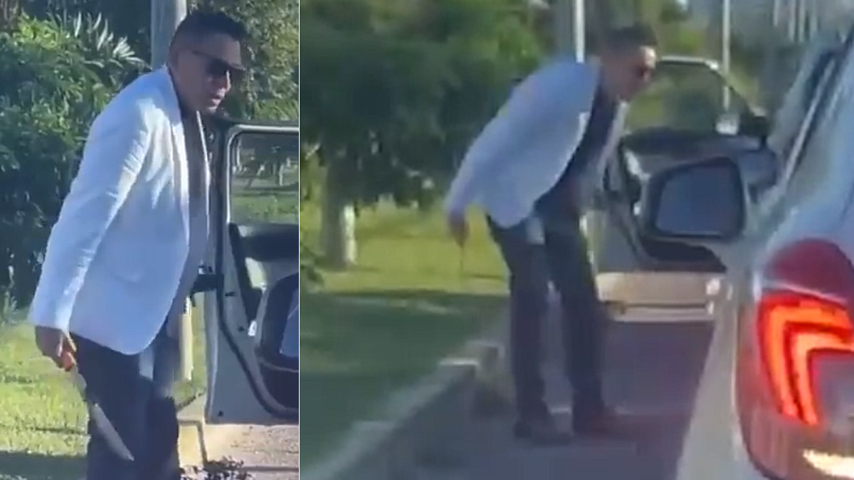 #Video Juez suspendido amenaza en Cancún a automovilista con machete #Video Juez suspendido amenaza en Cancún a automovilista con machete