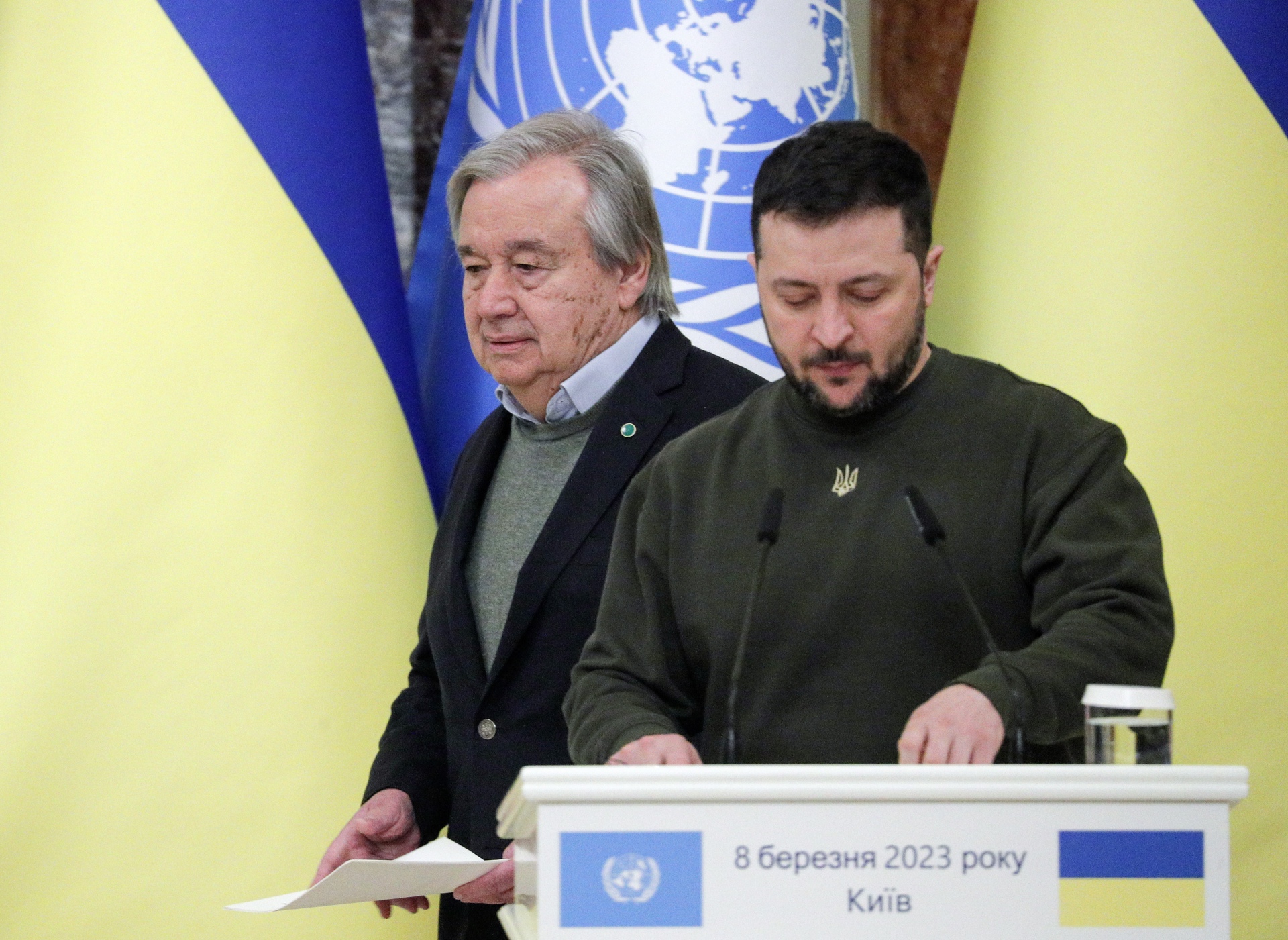 Guterres y Zelenski se reúnen en Kiev para abordar búsqueda de “paz justa”
