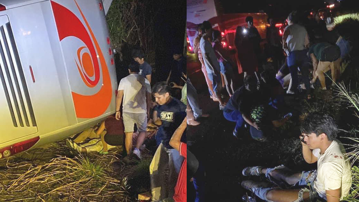 Vuelca autobús de comparsas carnavaleras en Veracruz; hay 15 heridos
