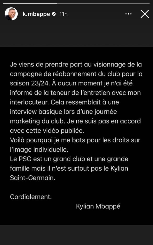 Mbappé critica el uso de su imagen en un anuncio de su propio club - mbappe