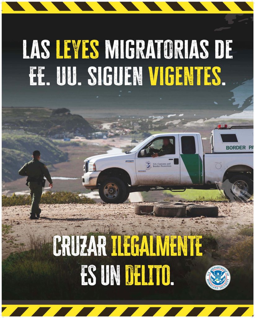 Estados Unidos lanza campaña para disuadir a migrantes de cruzar su frontera - campana-contra-migracion-irregular-hacia-eeuu-823x1024