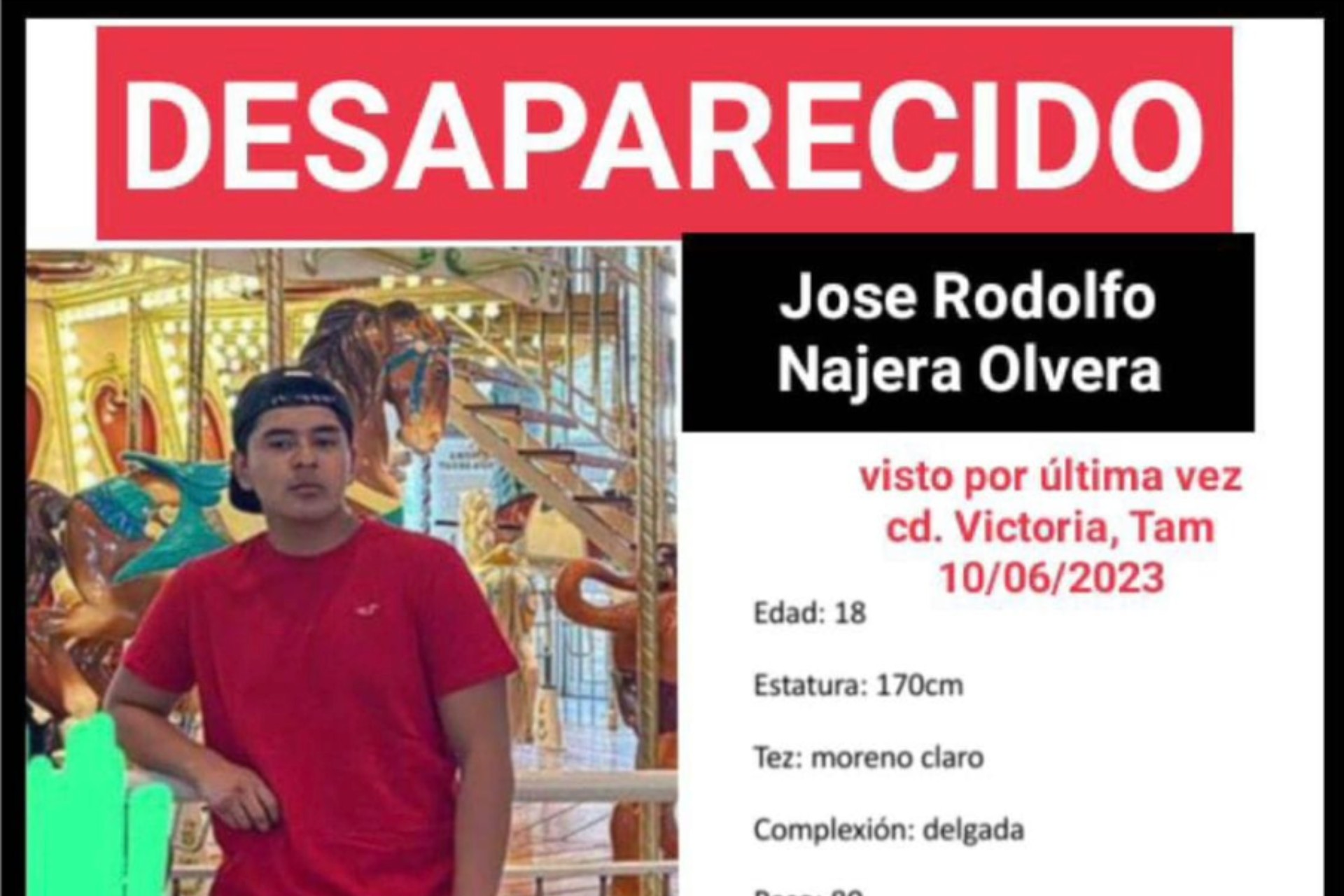 Desaparece joven estadounidense en Ciudad Victoria, Tamaulipas