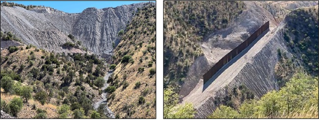 Muro de Trump en la frontera con México provocó daños medioambientales y culturales - erosion-en-area-circundante-a-muro-fronterizo-entre-eeuu-y-mexico