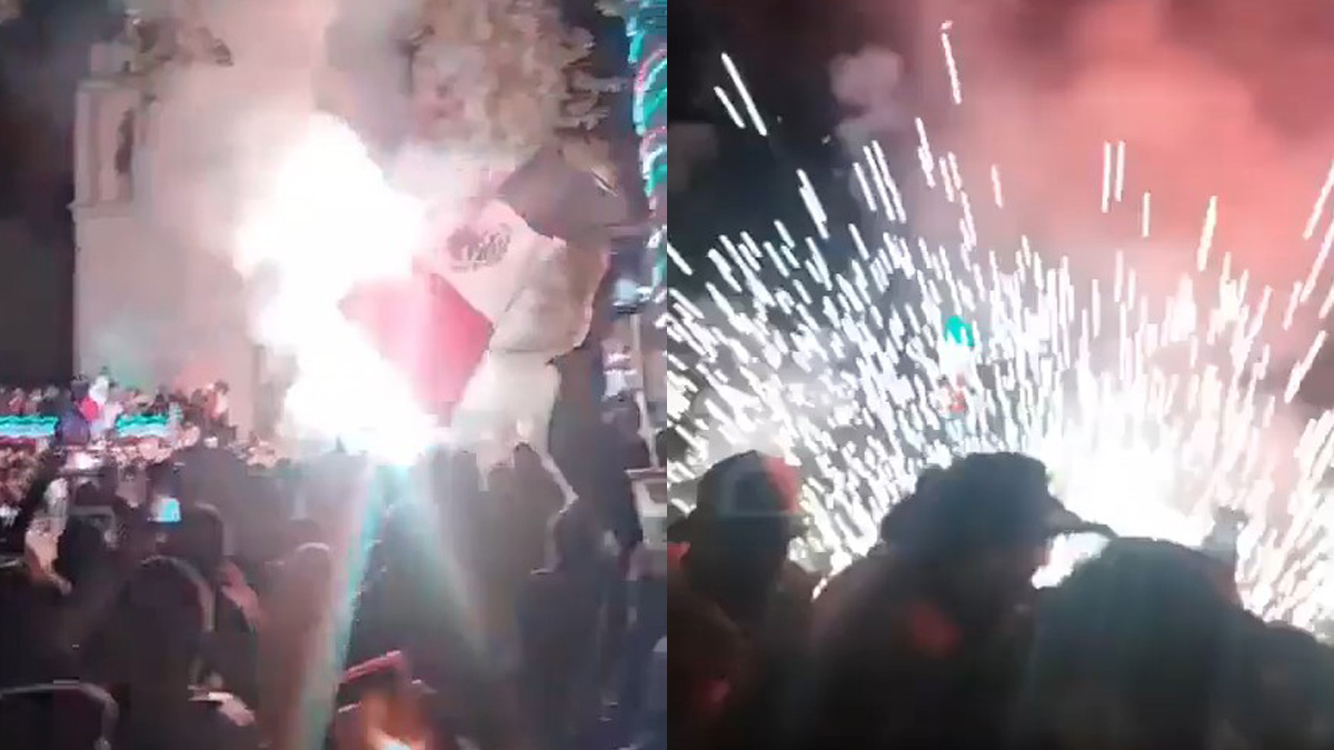 #Video Pirotecnia cae sobre asistentes a Grito de Independencia en Hidalgo #Video Pirotecnia cae sobre asistentes a Grito de Independencia en Hidalgo