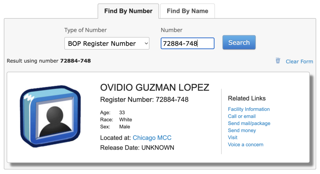 Ovidio Guzmán, bajo custodia del Buró Federal de Prisiones de EE.UU. - ovidio-guzman-bop-1024x557