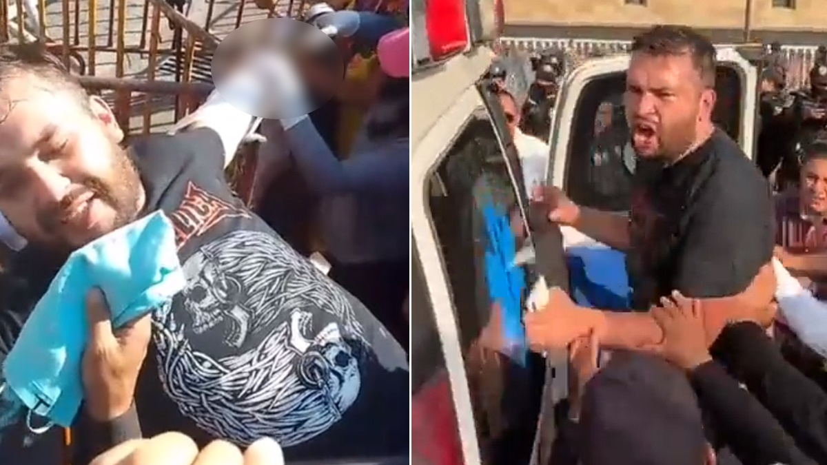 Activista se “crucifica” frente a Palacio Nacional; denuncia que fue víctima de tortura a manos de militares Activista se “crucifica” frente a Palacio Nacional; denuncia que fue víctima de tortura a manos de militares