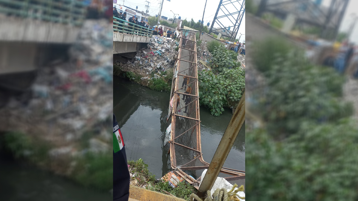 #Video Colapsa puente peatonal en Chimalhuacán; hay 13 heridos