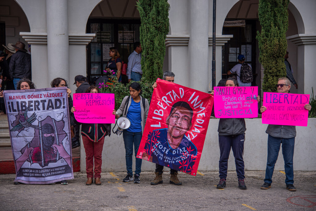 ONG protestan para exigir la liberación de líder indígena preso en Chiapas - protesta1-1024x684