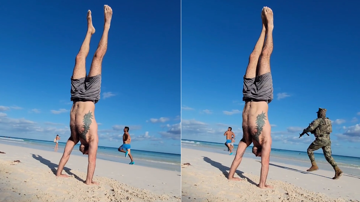 Persecución se cuela en video de yoga grabado en Tulum Persecución se cuela en video de yoga grabado en Tulum