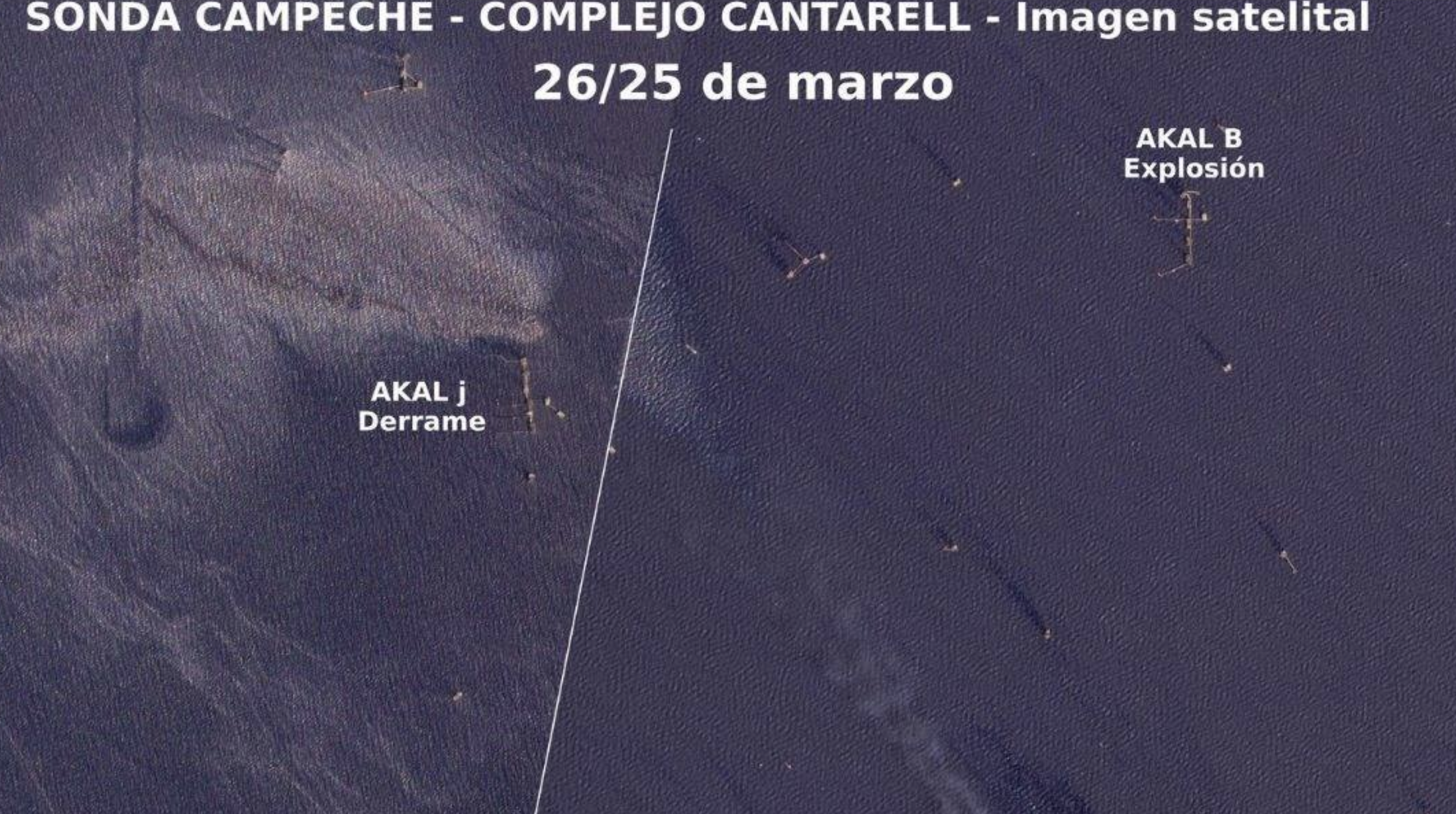 Denuncian derrame de petróleo cerca de la plataforma Akal-B de Pemex