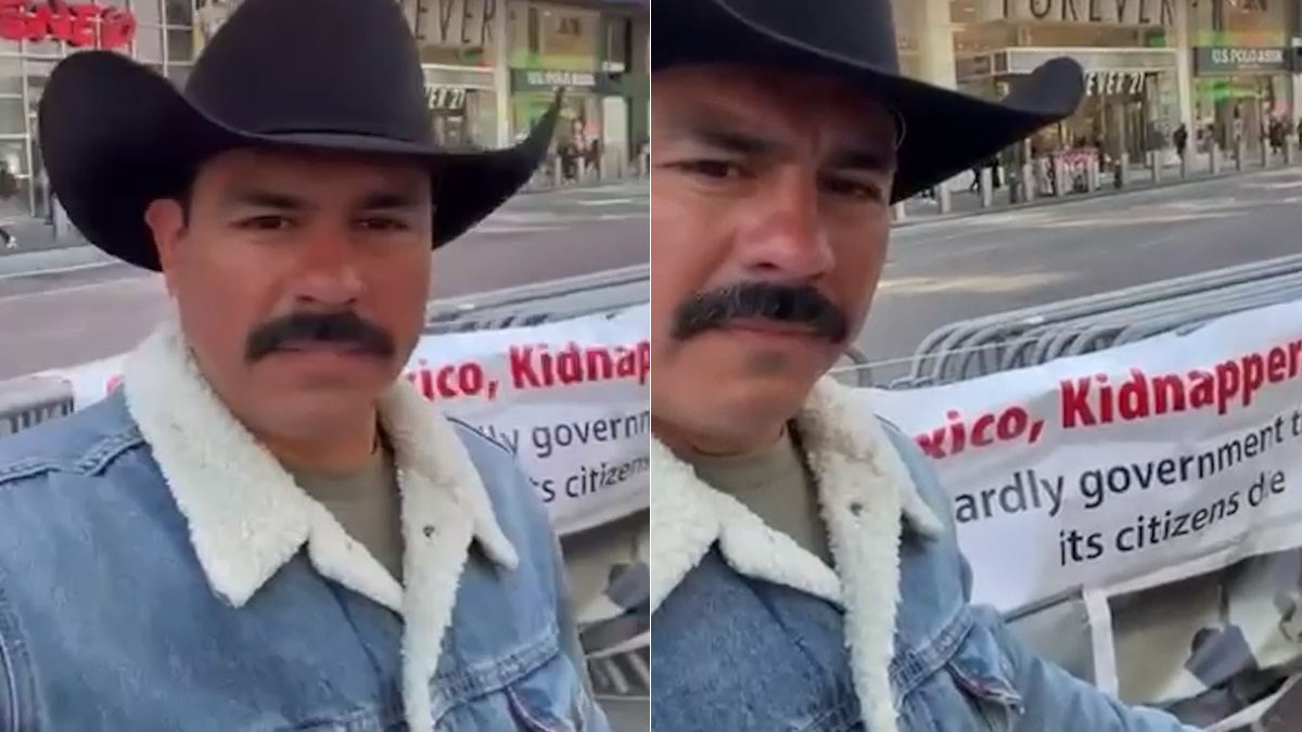 Desde Nueva York, mexicano protesta por el secuestro de su padre en Chiapas