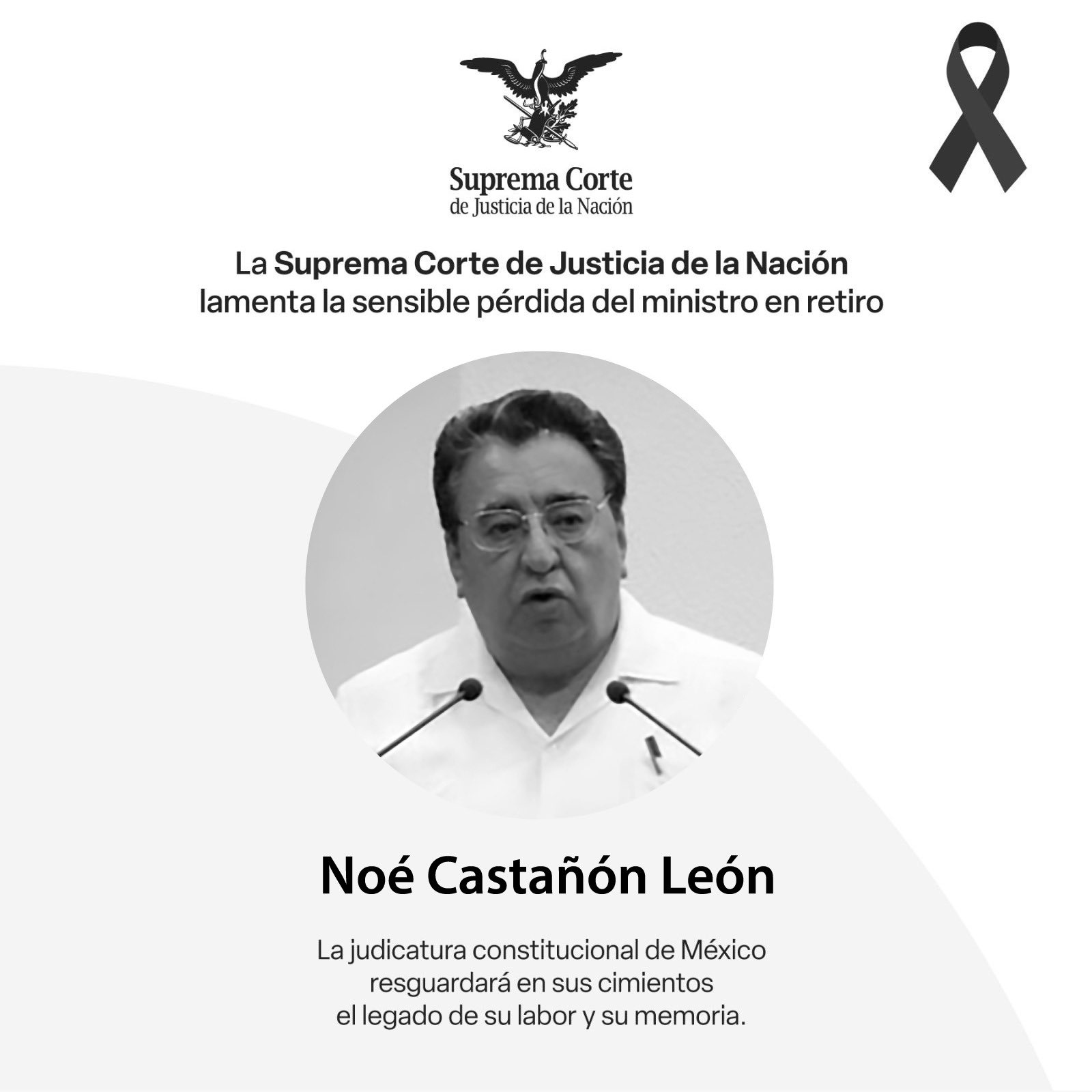Murió Noé Castañón León, exministro de la Corte