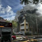 #Video Evacuan edificio en Miami tras incendio precedido de tiroteo; hay un herido grave