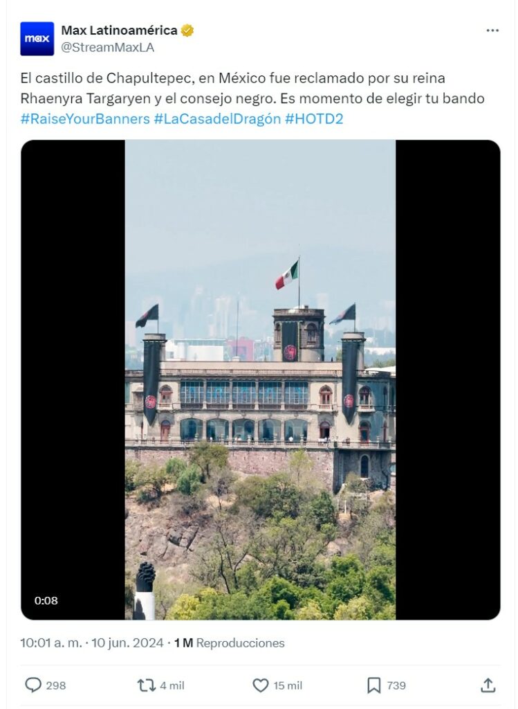 INAH condena uso del Castillo de Chapultepec para promocionar 'House of the Dragon' - hbo-max-house-of-the-dragon-chapultepec-4-749x1024