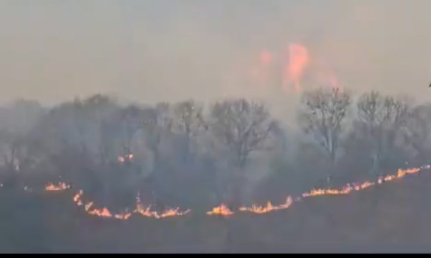 Fuerte incendio afecta Subida a Chalma, en Morelos. Foto tomada de video