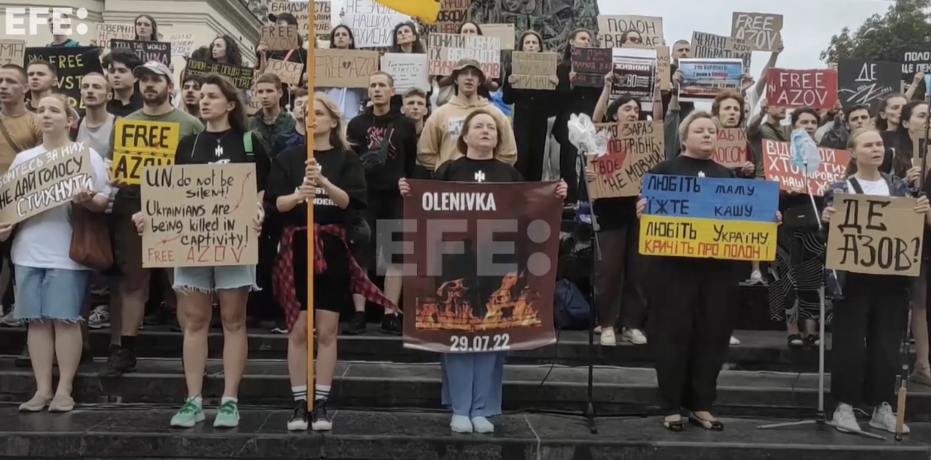 Ucrania recuerda a las víctimas de la masacre de Olenivka Ucrania recuerda a las víctimas de la masacre de Olenivka