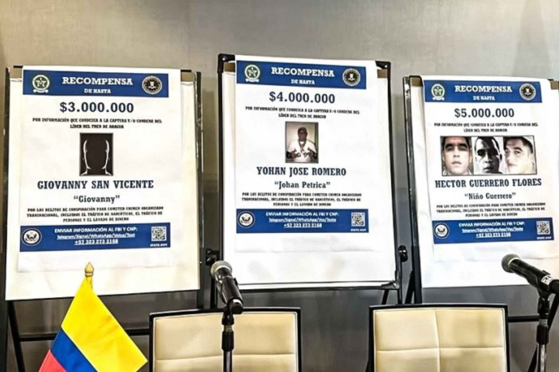 EE.UU. ofrece recompensa de 12 mdd por tres líderes de la banda Tren de Aragua