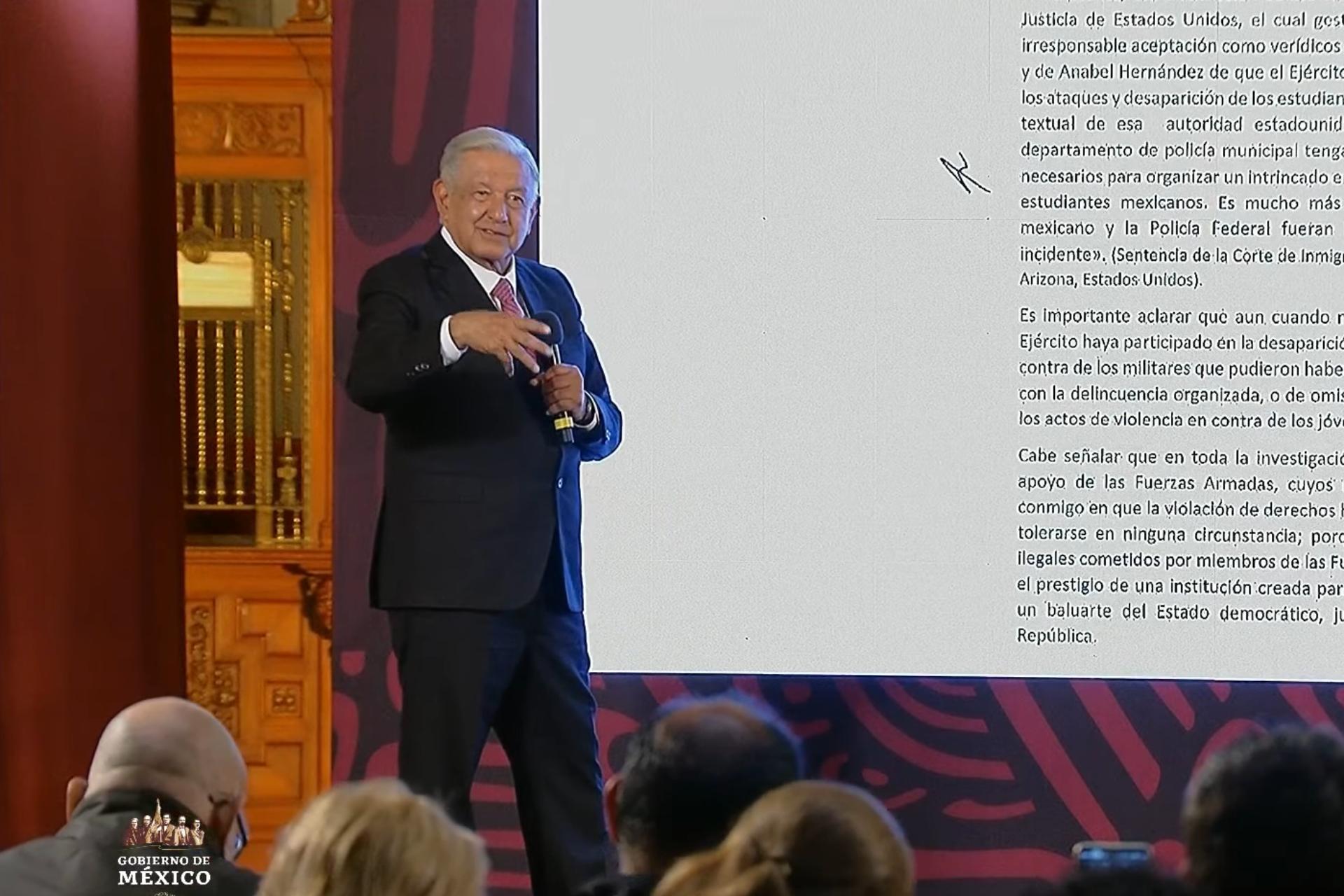 AMLO justifica en una carta la falta de mayores avances en el Caso Ayotzinapa