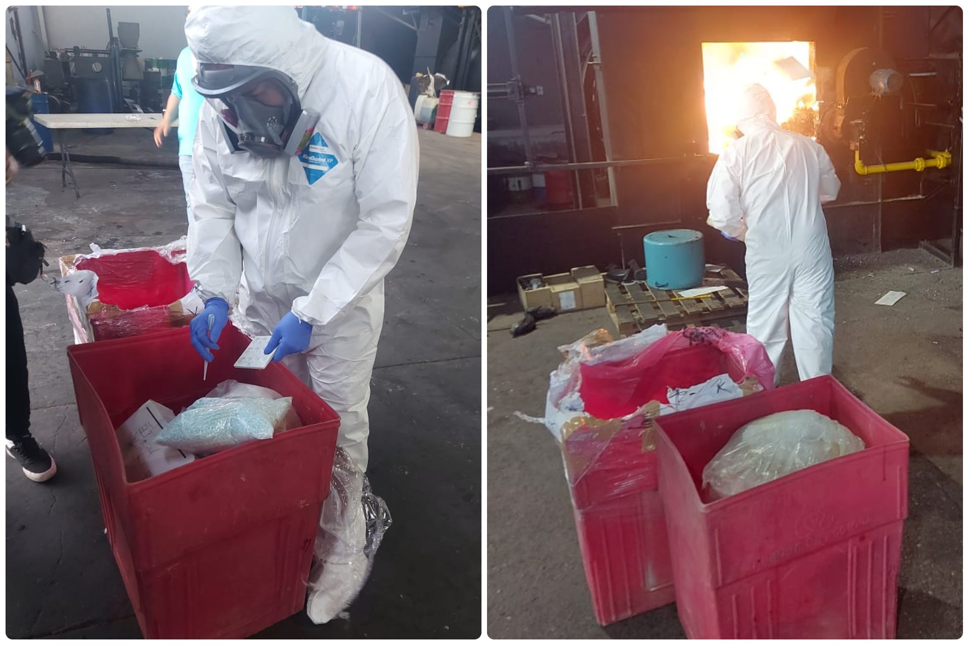FGR incinera más de 64 kilos de fentanilo asegurado en Nuevo León