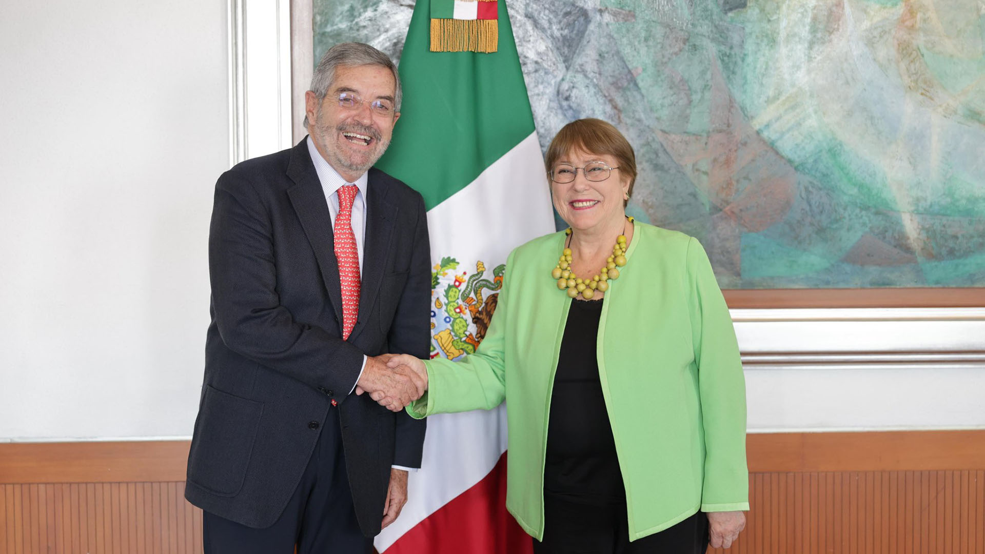 Canciller De la Fuente aborda con Michelle Bachelet desafíos mundiales de la agenda multilateral