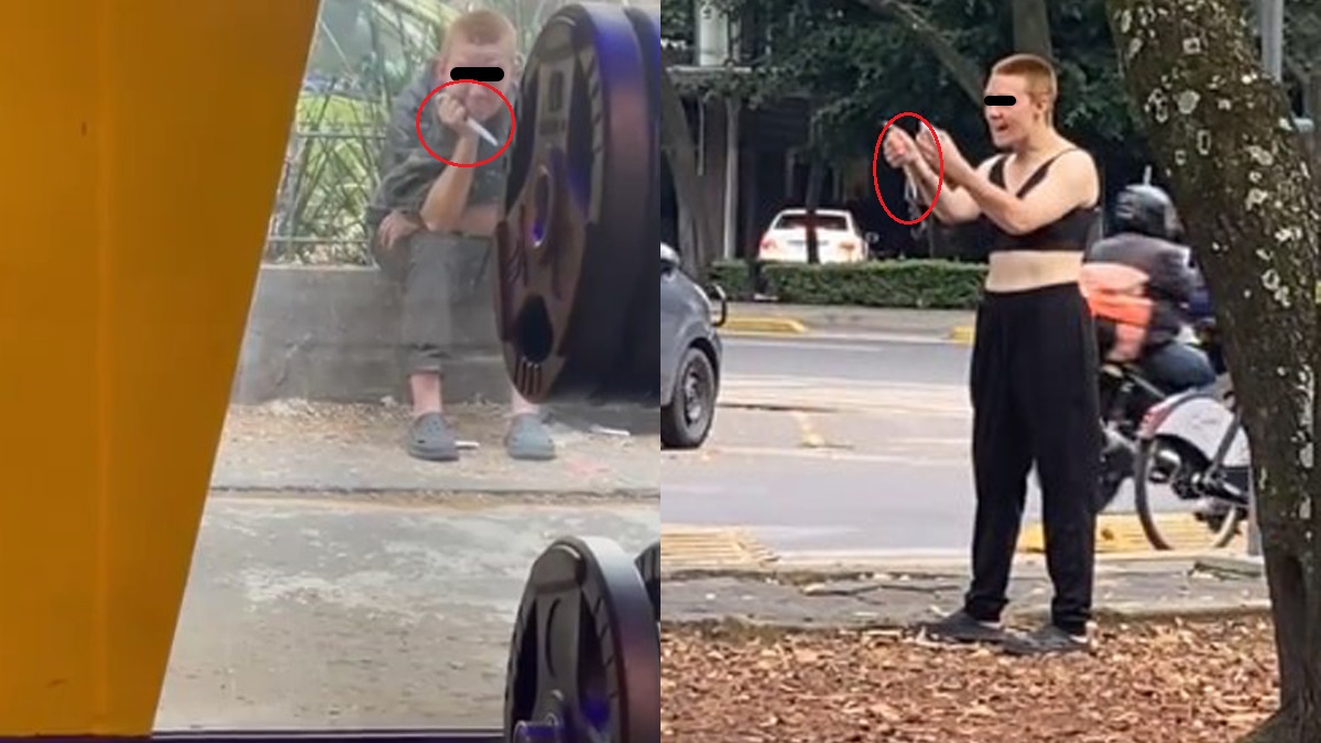 Alertan por indigente estadounidense que amenaza con cuchillo a la gente en la Cuauhtémoc