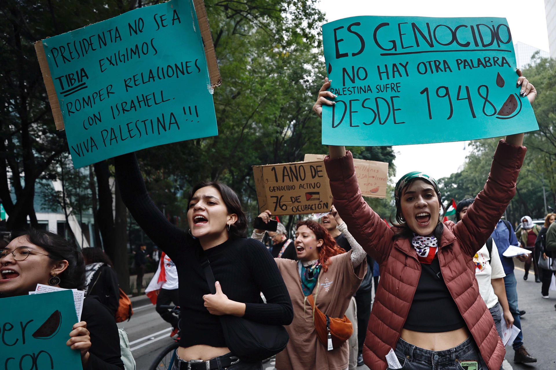 Mexicanos piden a Sheinbaum romper relaciones con Israel, a un año de la guerra en Gaza