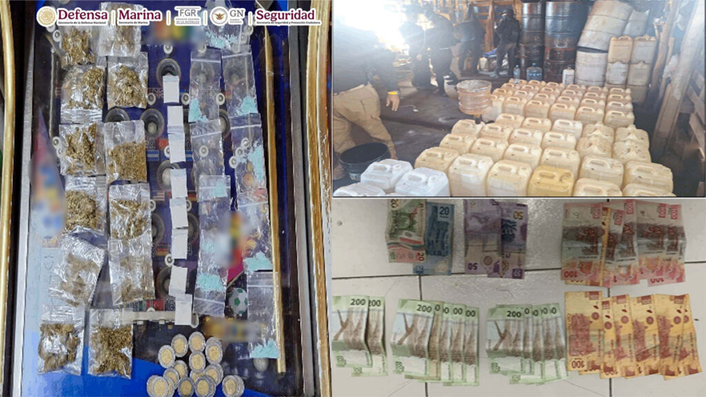 Detienen en Edomex a nueve personas por venta ilegal de combustible - droga-combustible-y-dinero-asegurado-en-edomex-1024x576