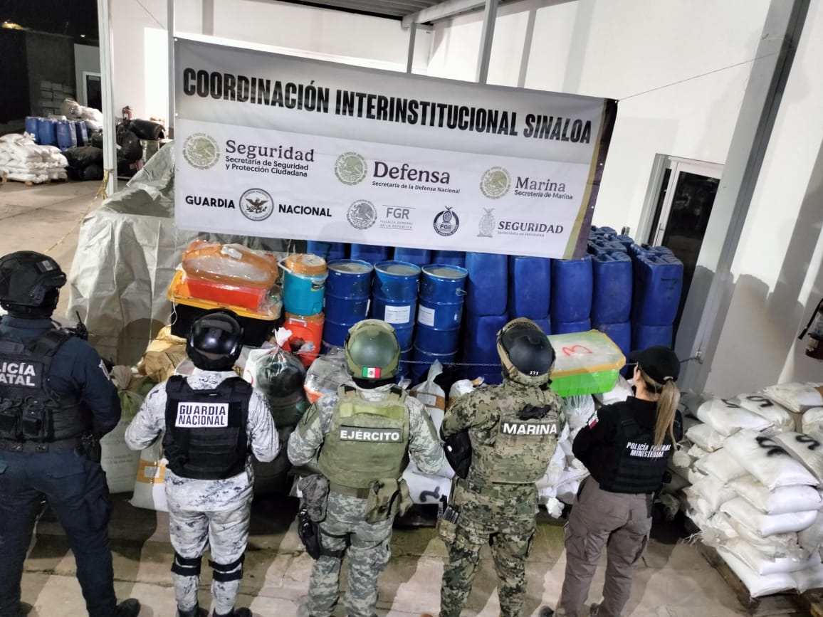 Aseguran en Sinaloa casi cinco toneladas de metanfetamina