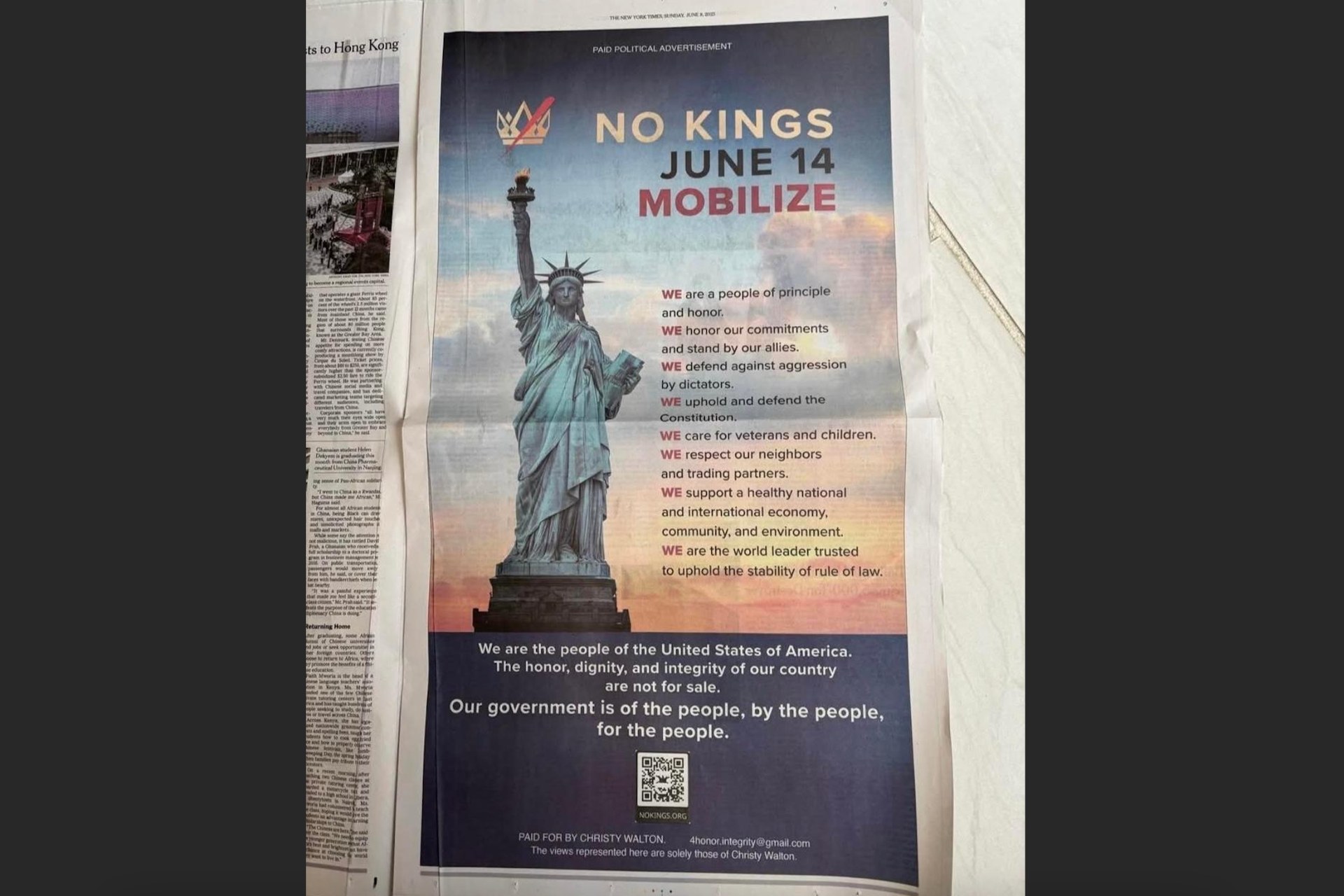 Heredera de Walmart apoya la protesta contra Trump en EE.UU. con anuncio en el NYT