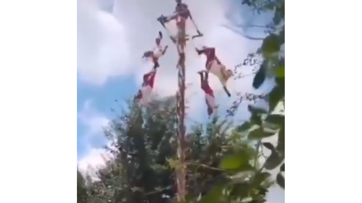 Cinco voladores de Papantla caen desde torre ceremonial en Veracruz; se reportan estables