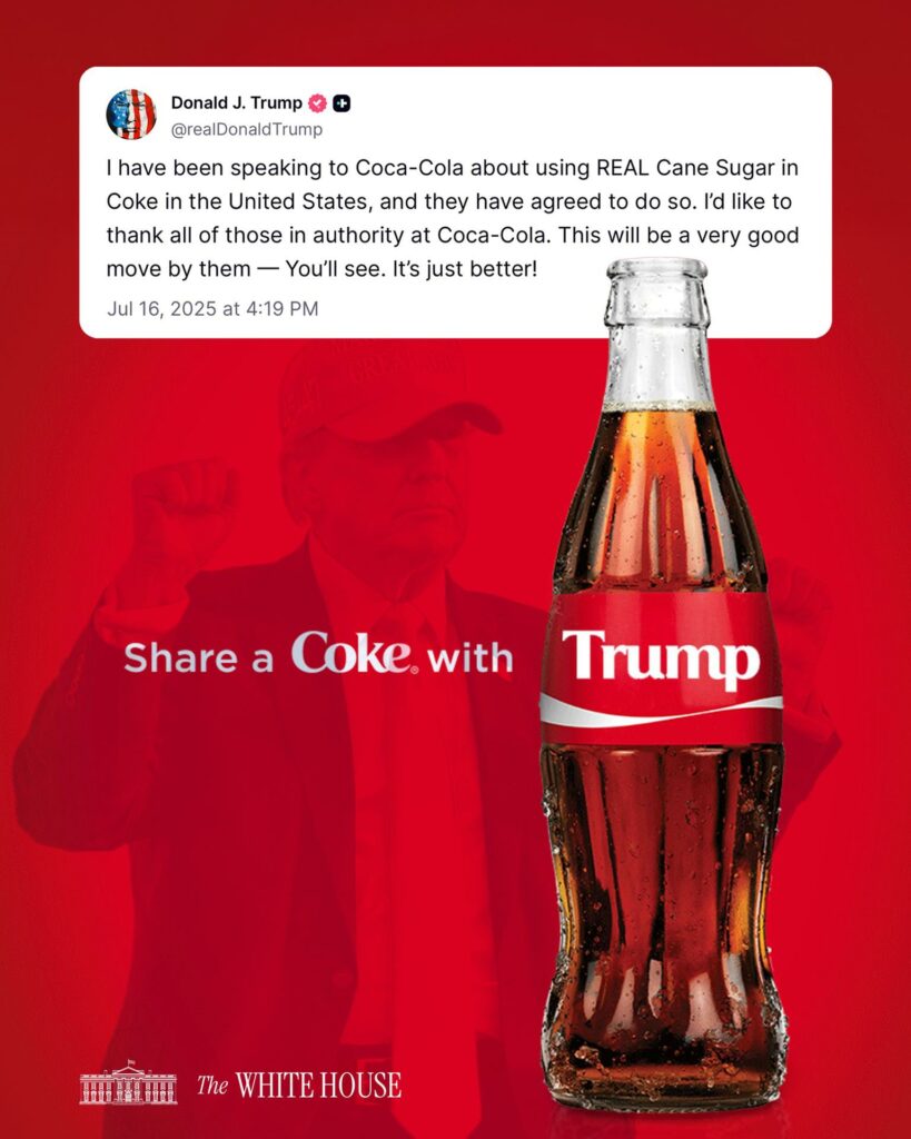 Trump promete devolver el azúcar a la Coca-Cola - aa203f8c796dab2e3a3059191b8a5dd38b3f7b63w-819x1024