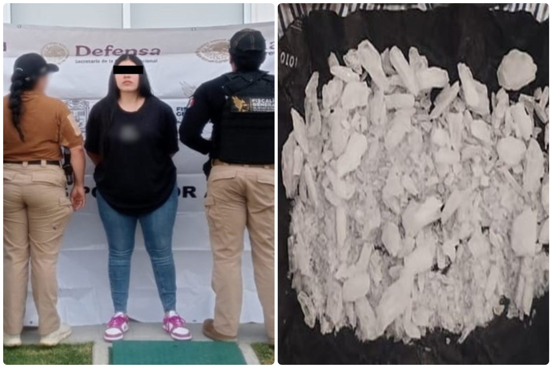 Detienen a colombiana vinculada al CJNG en posesión de metanfetamina y mariguana