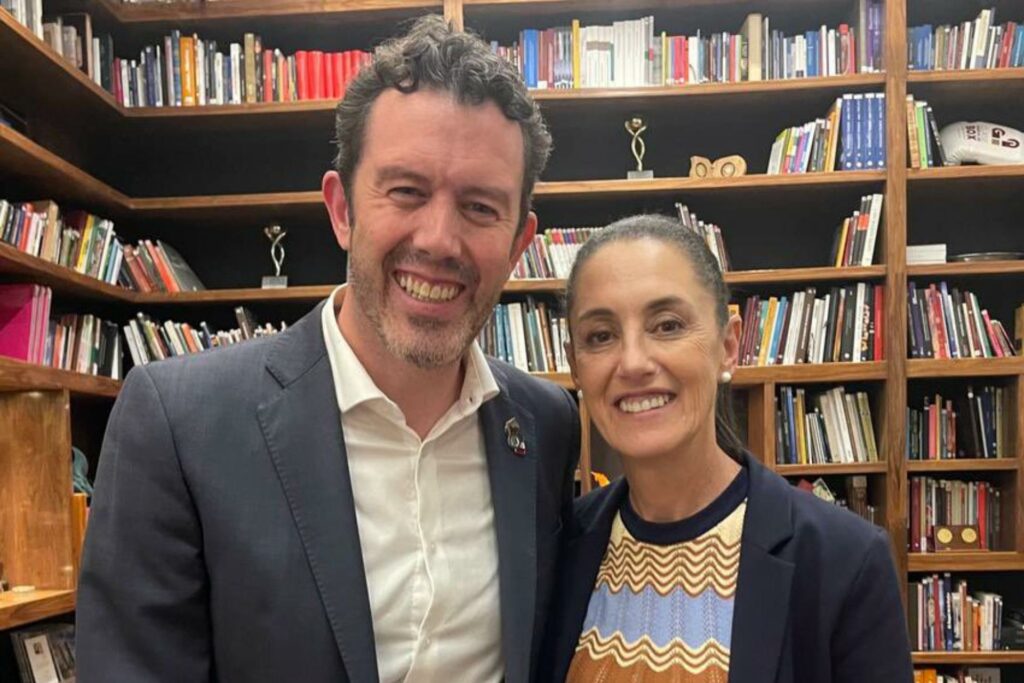 Presidente de la AmSoc viaja a Washington para interceder por México ante EE.UU. - larry-rubin-claudia-sheinbaum-eeuu-1024x683