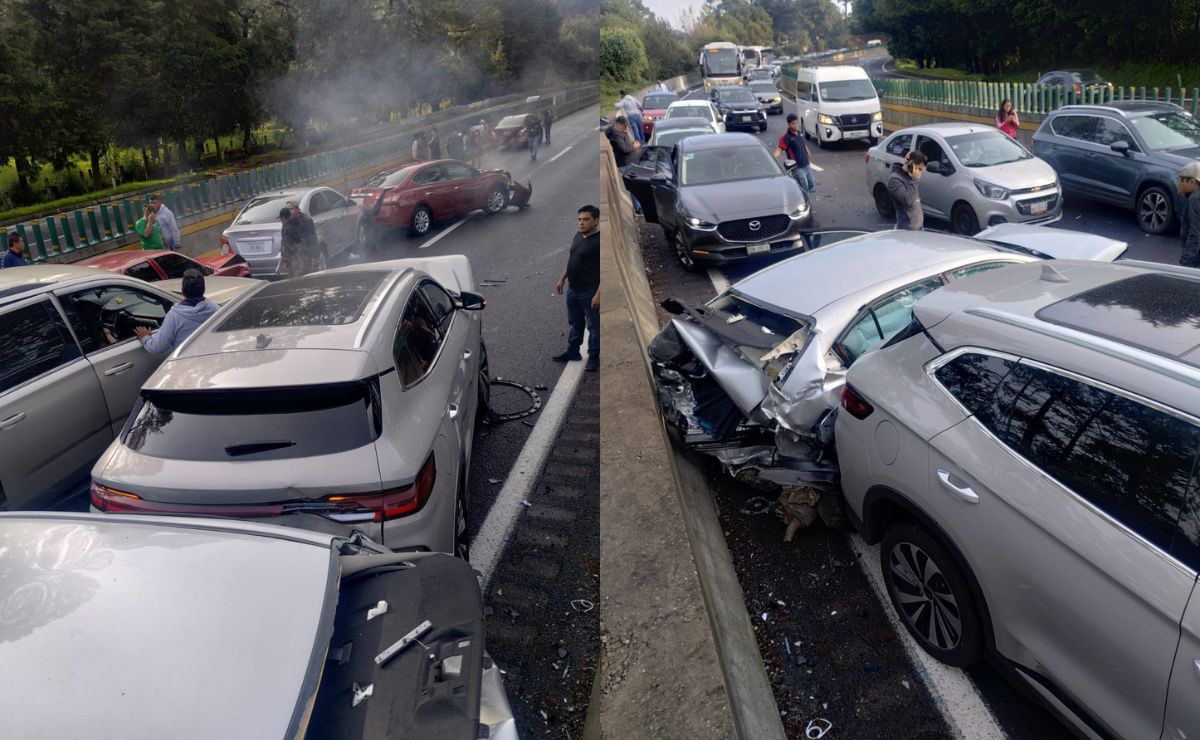 Video: Caos en la México-Cuernavaca por carambola