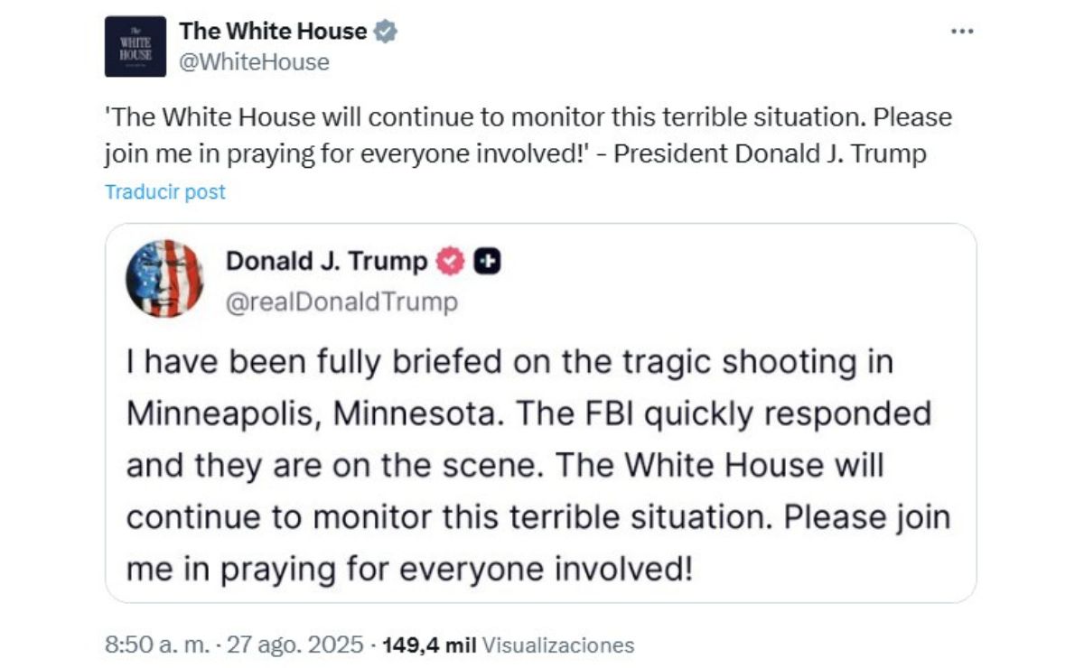 Tiroteo en escuela católica de Minneapolis deja 2 muertos y 17 heridos - informacion-de-la-casa-blanca-y-el-presidente-trump-sobre-el-tiroteo-en-una-escuela-de-minneapolis