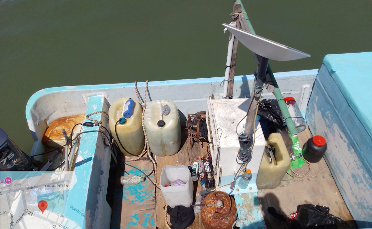 Aseguran embarcación con artes de pesca prohibidos en Yucalpetén, Yucatán Aseguran embarcación con artes de pesca prohibidos en Yucalpetén, Yucatán