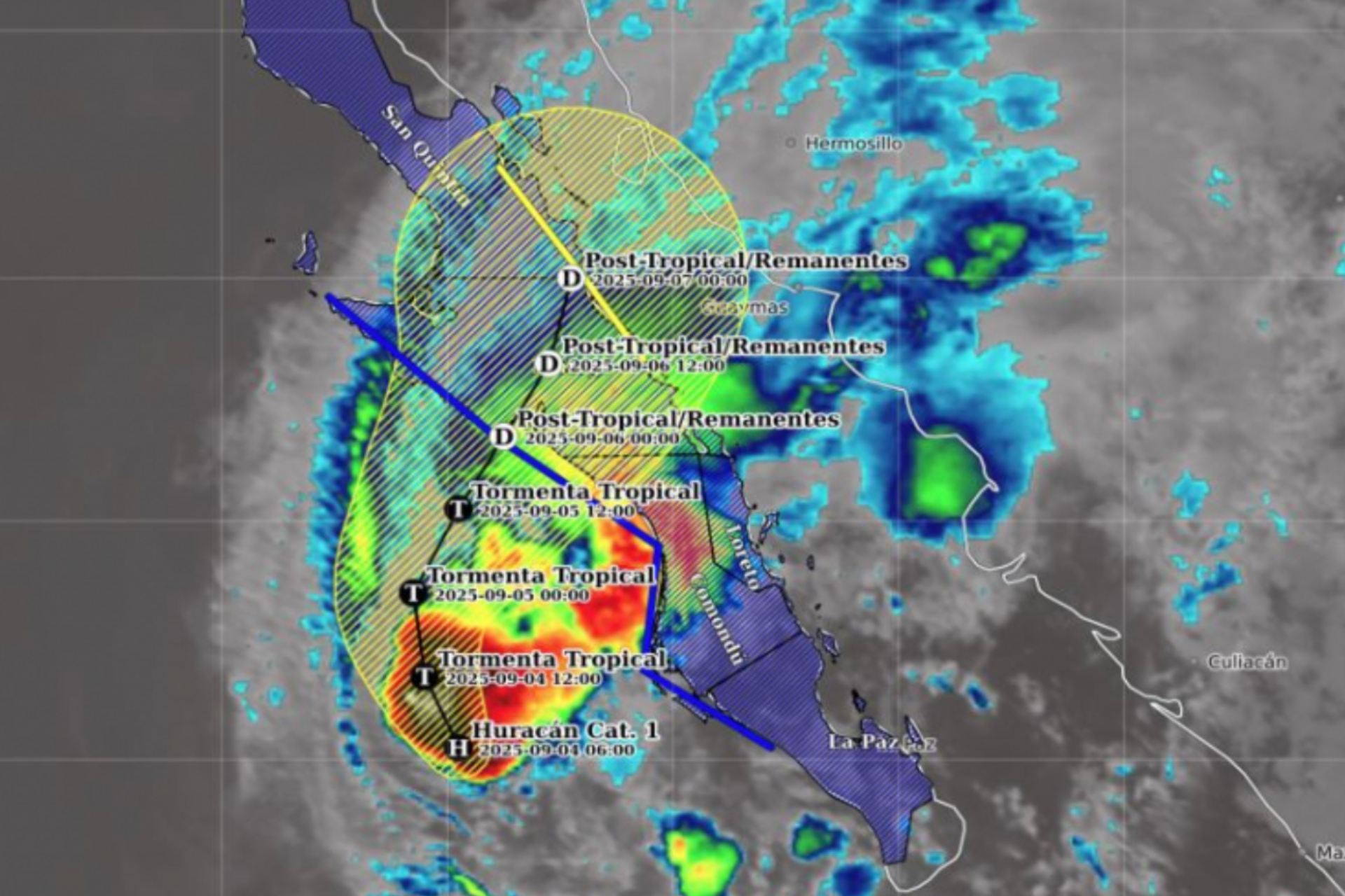 Huracán “Lorena”: Trayectoria y cuáles serán sus afectaciones Huracán “Lorena”: Trayectoria y cuáles serán sus afectaciones