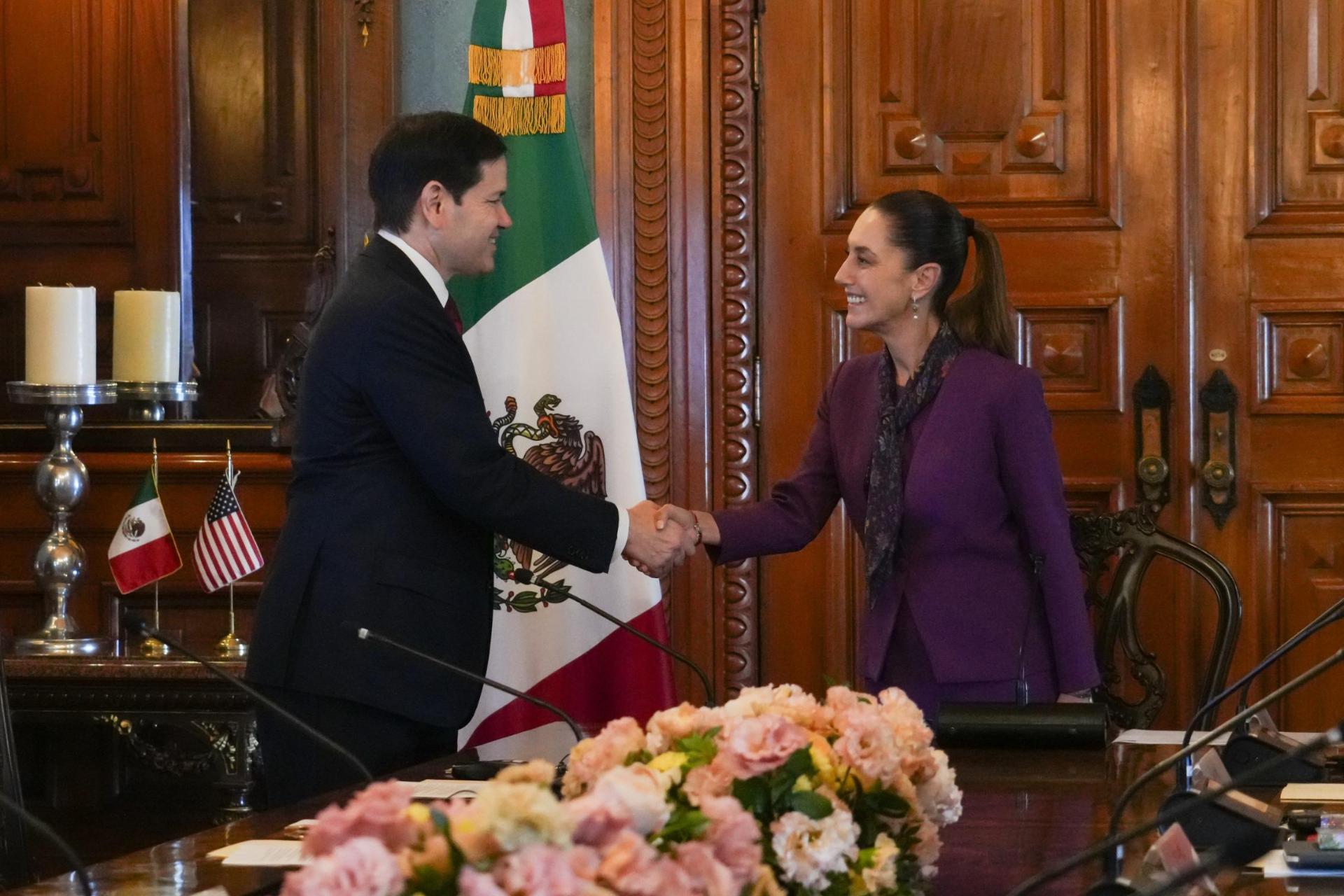 Sheinbaum se reúne con Marco Rubio en Palacio Nacional
