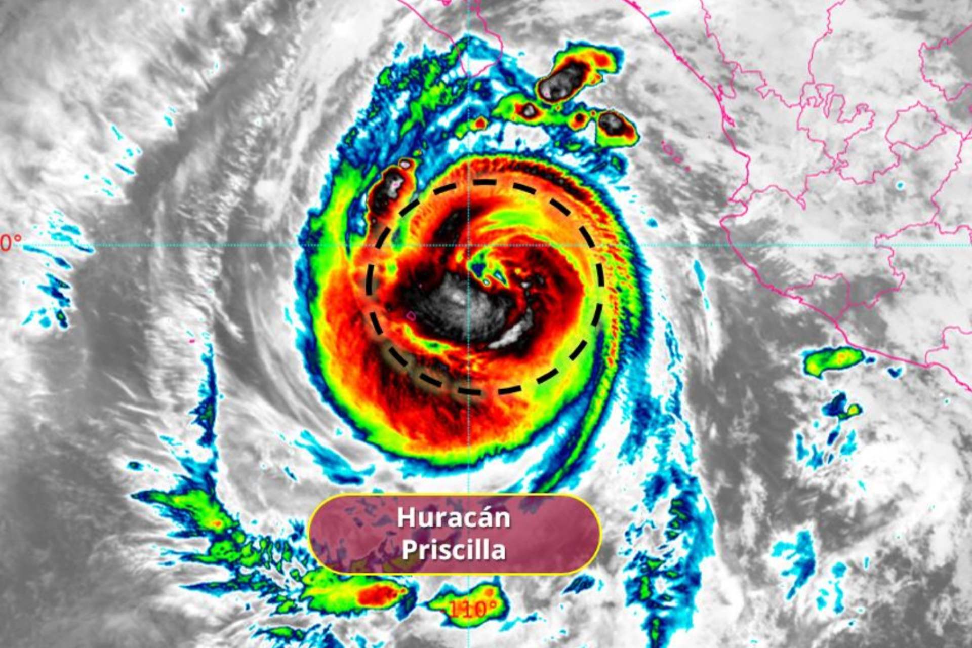 “Priscilla” se intensifica a huracán categoría 2; esta será su trayectoria en el Pacífico