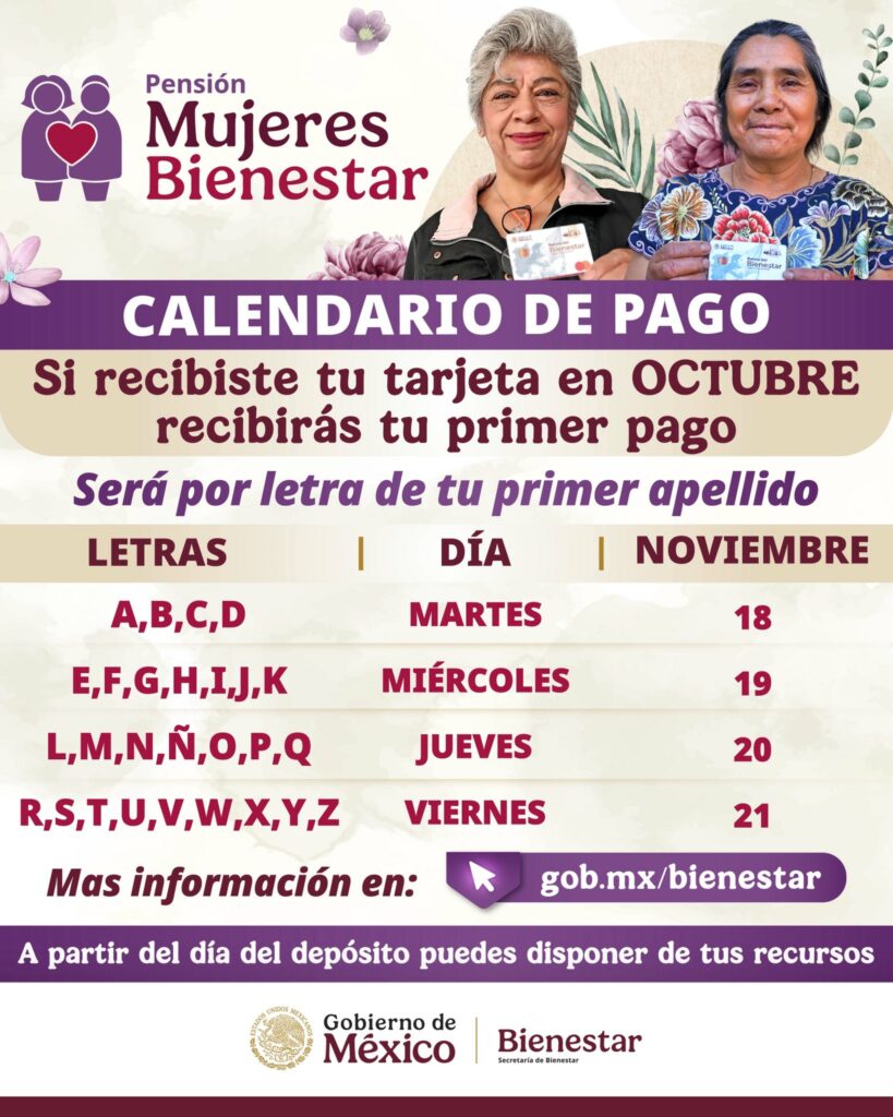 Revelan calendario de pagos para las nuevas beneficiarias de la Pensión Mujeres Bienestar de 60 a 64 años - g59ukr7xeaahjnp-819x1024