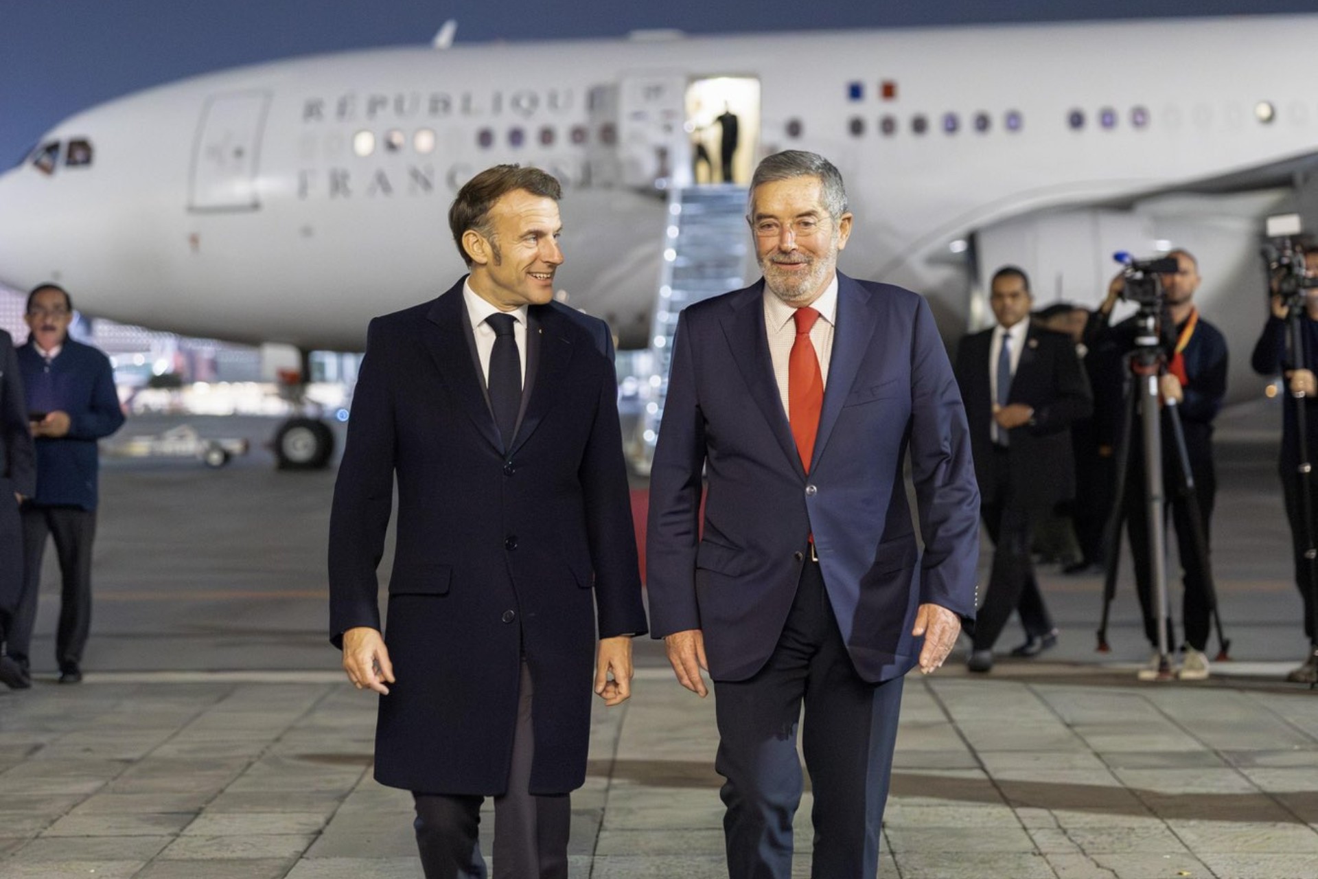 Canciller De la Fuente recibe al presidente de Francia, Emmanuel Macron