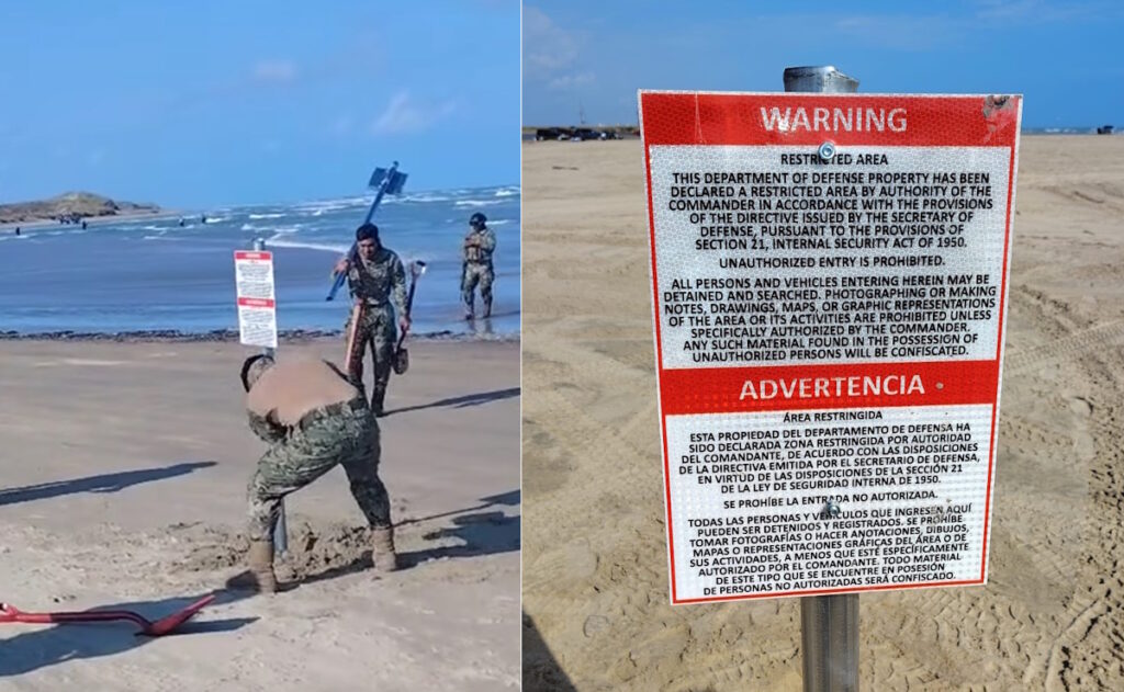 Retiran letreros ilegales de playa en Tamaulipas; SRE descarta participación de EE.UU.