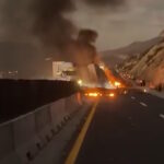 Accidente sobre la autopista Monterrey-Saltillo deja tres heridos