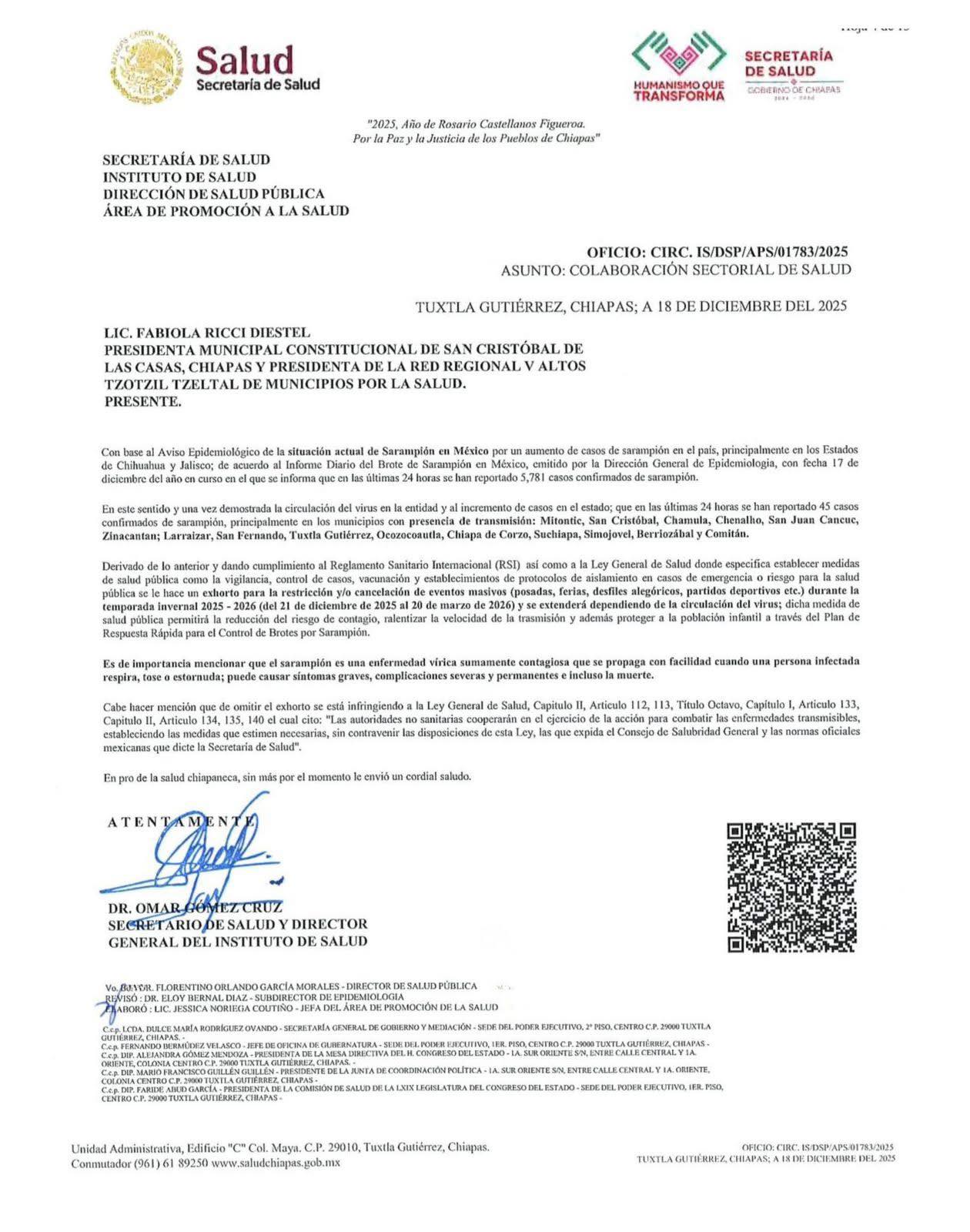 Piden cancelar eventos masivos en Chiapas por brote de sarampi&oacute;n - exhorto-para-cancelar-eventos-masivos-en-chiapas-por-sarampion